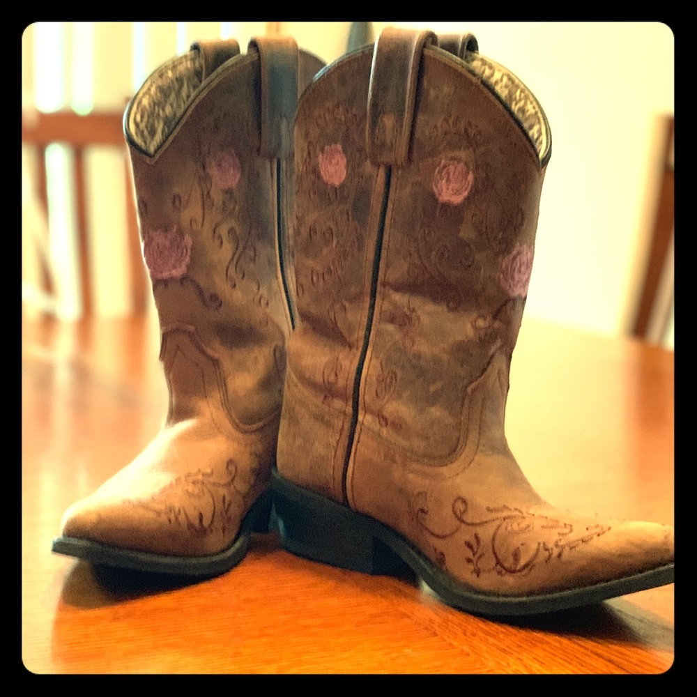 Smokey mountain cowboy boots girls size 13